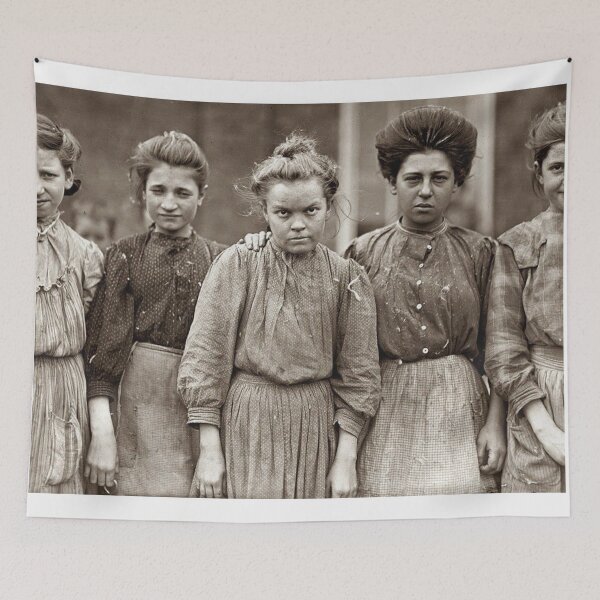 Item preview, Vintage antique photograph of female Cotton Mill Workers  designed and sold by Vintage Designs +.