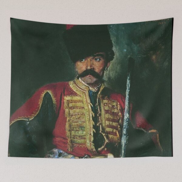 Item preview, Cossack - Konstantin Yegorovich Makovsky antique Oil Painting designed and sold by Vintage Designs +.