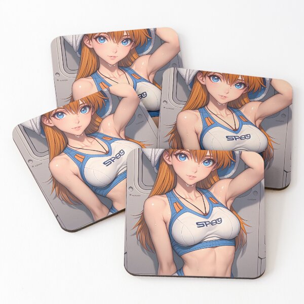Item preview, Soryu Asuka Langley Evangelion Anime Girl White-Blue Gym Fit Soft Stare designed and sold by bolleykoldl.