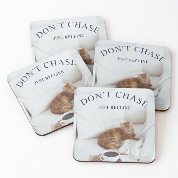 Item preview, Don’t Chase, Just Recline – Cozy Cat & Coffee Scene Art designed and sold by SmolSummer.Homie.
