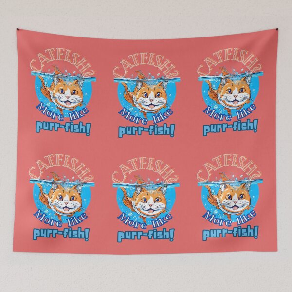 Item preview, CATFISH? More like purr-fish! funny tshirt  designed and sold by JumWow.