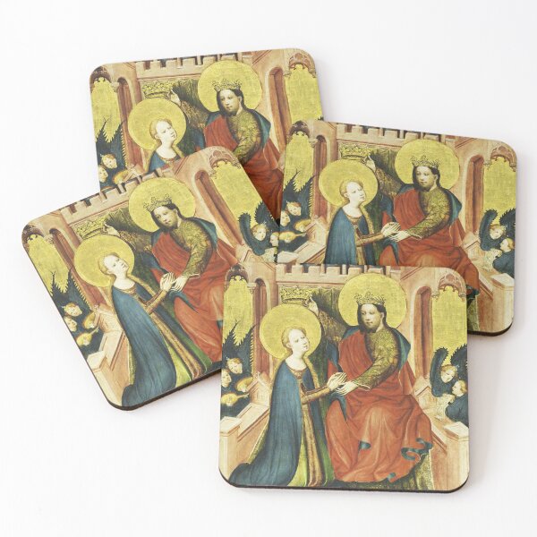 Item preview, Coronation of the Virgin, c. 1410. Master of the Fröndenberg Altarpiece (German). Tempera and gold on wood designed and sold by Vintage Designs +.
