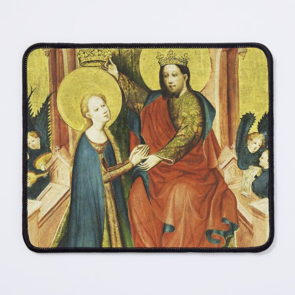 Item preview, Coronation of the Virgin, c. 1410. Master of the Fröndenberg Altarpiece (German). Tempera and gold on wood designed and sold by Vintage Designs +.