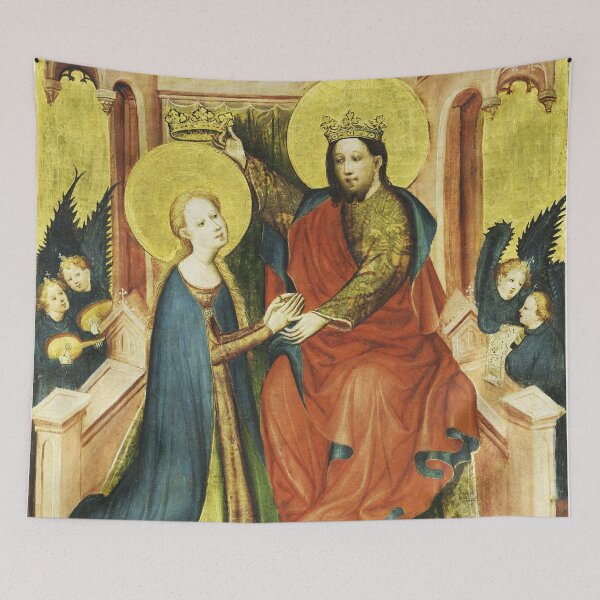 Item preview, Coronation of the Virgin, c. 1410. Master of the Fröndenberg Altarpiece (German). Tempera and gold on wood designed and sold by Vintage Designs +.
