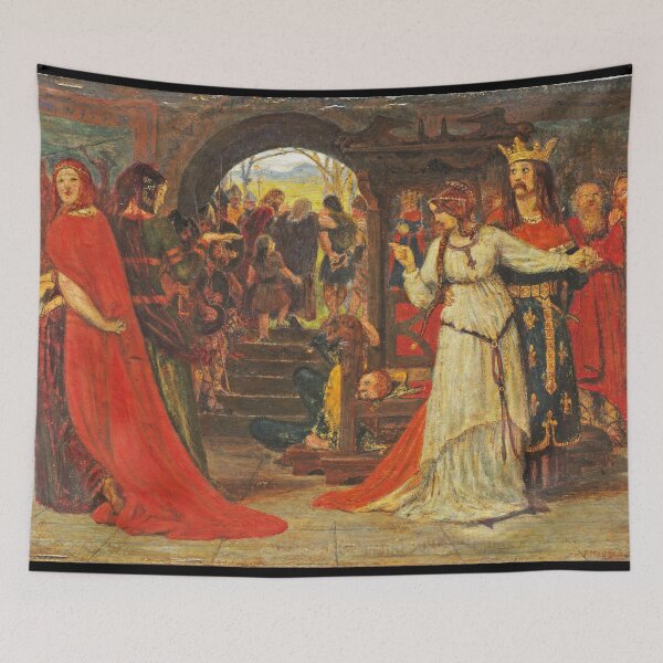 Item preview, Cordelia Parting from her Sisters, 1854. Ford Madox Brown (British, 1821–1893). Pen and oil on paper on panel designed and sold by Vintage Designs +.