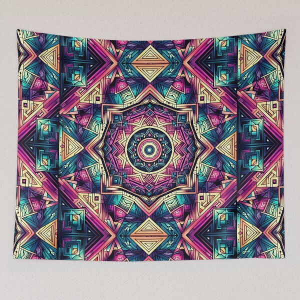 Item preview, Colorful geometric decorative mystic pattern  designed and sold by Dogandesighn.