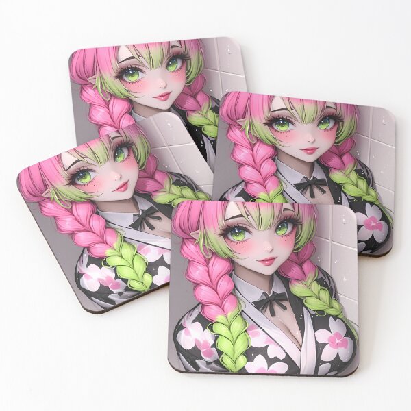 Item preview, Mitsuri Kanroji Demon Slayer Anime Braided Candy Hair and Blush Charm designed and sold by yinttigrric.