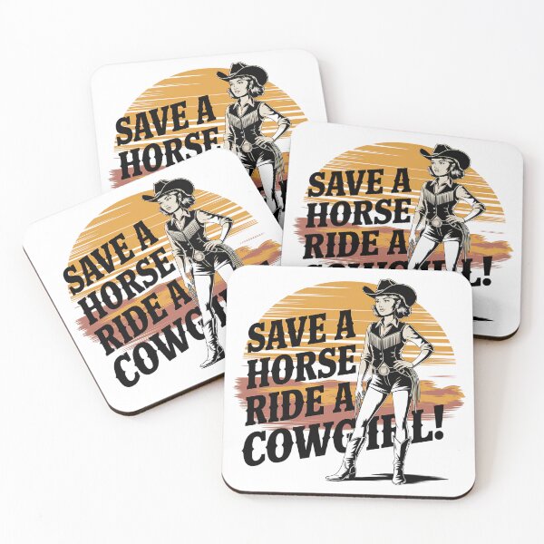 Item preview, Montar una vaquera Salvar un caballo Humor campestre Diseño retro vintage designed and sold by Redjakkal.