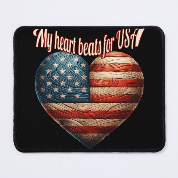 Item preview, My Heart Beats for USA – Rustic American Flag Heart 4th of July Patriotic Design designed and sold by Dantin.