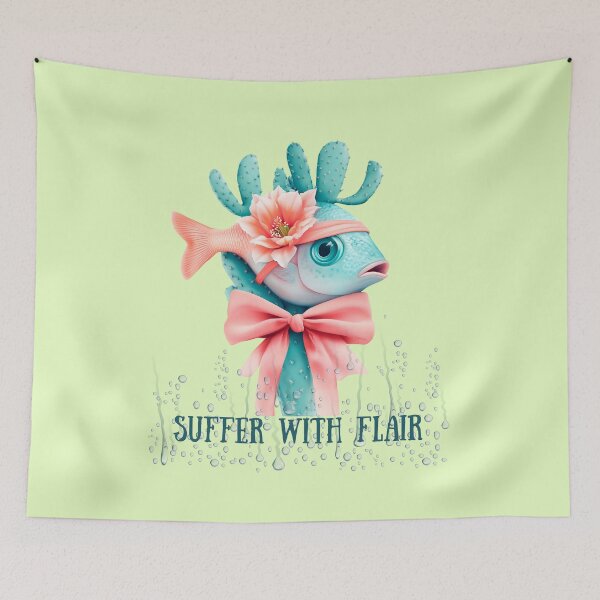 Item preview, Funny Fish with Bow - Suffer with Flair designed and sold by LizaRancel.
