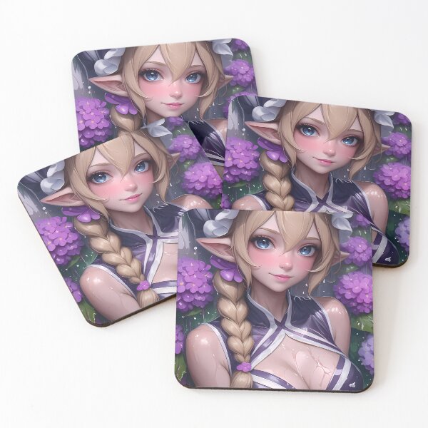 Artikelvorschau, Leafa Sword Art Online Elfenmädchen Lila Blumen Nass Magischer Sommer entworfen und verkauft von Diezmofari.