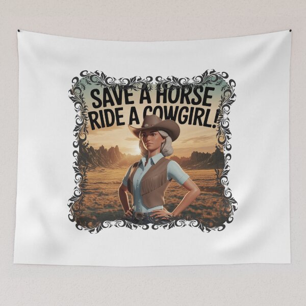 Item preview, Save a horse ride a cowgirl vintage designs - Cowgirl Chic designed and sold by Redjakkal.