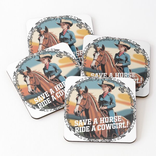 Item preview, Salva a un caballo, monta una vaquera, refrán divertido del oeste vintage designed and sold by Redjakkal.