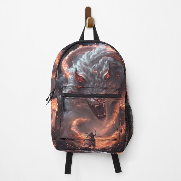 Item preview, Giant Animal Fiery White Serpent Beast Confronts Sorcerer Amid Storm Night Fury designed and sold by Gitanescal.