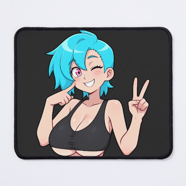 Item preview, Winking Anime Girl Peace Sign Bust – Kumi (Original Character Art) designed and sold by Kumi-dsgn.