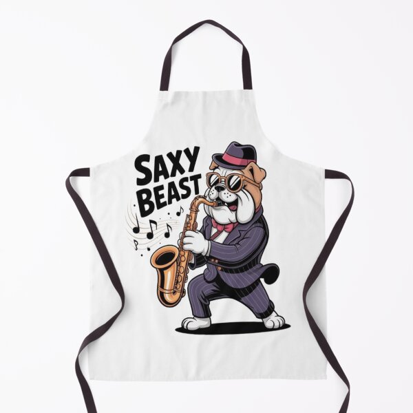 Item preview, Cool Bulldog Playing Saxophone – Cartoon Style designed and sold by Petpixy.