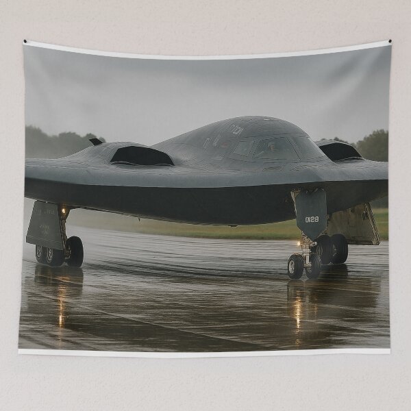 Item preview, B-2 Spirit Stealth Bomber on Rain-Soaked Runway designed and sold by Skyframe Aviation.