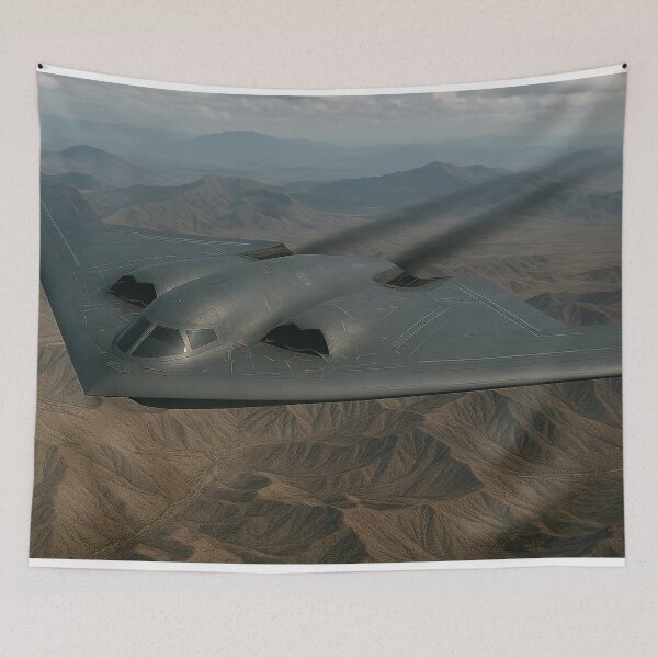 Item preview, B-2 Spirit Stealth Bomber Over Mountain Terrain designed and sold by Skyframe Aviation.