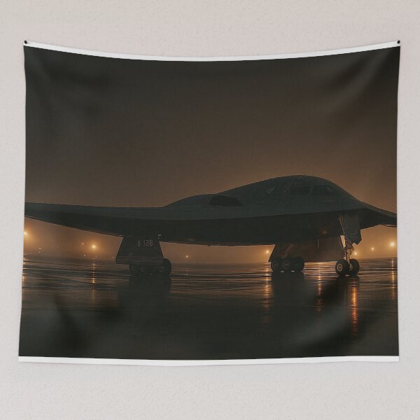 Item preview, B-2 Spirit Stealth Bomber on Foggy Night Tarmac designed and sold by Skyframe Aviation.
