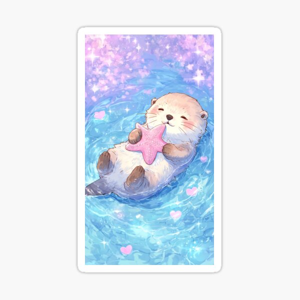 Item preview, Entzückender Otter-Anime im Kawaii-Stil designed and sold by Amidou27.