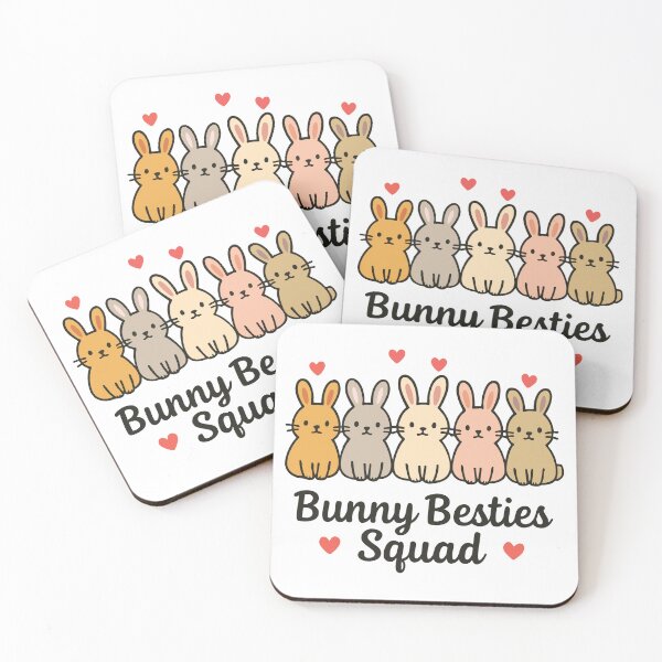 Item preview, Bunny Besties Squad | Cute Kawaii Rabbit Friends designed and sold by graphicnew.