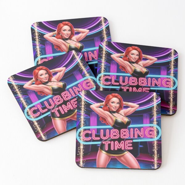 Item preview, Clubbing Time! Night Club Clubbing Neon Glam illustration designed and sold by Vintage Designs +.