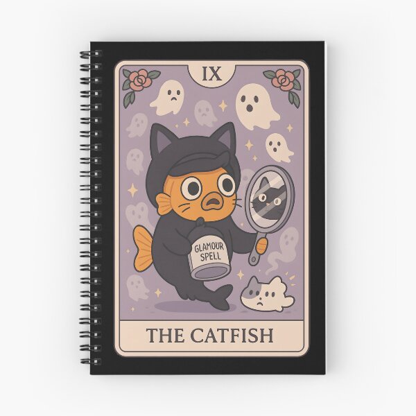 Item preview, The Catfish – Funny Tarot Card with Magical Deception designed and sold by SONandMOONcreationsAU.