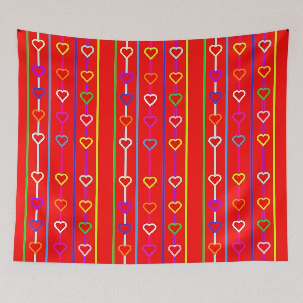 Item preview, Hearts and Stripes Bright Rainbow designed and sold by kel72.