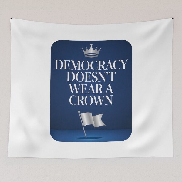 Item preview, Democracy Doesn't Wear A Crown designed and sold by Angry Swan Designs.
