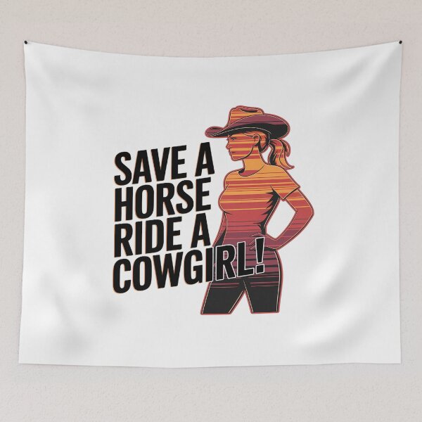 Item preview,  Ride a Cowgirl Save a Horse Country Humor Vintage Retro Design designed and sold by Redjakkal.