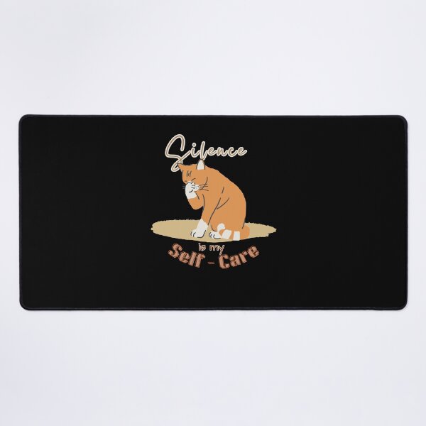 Item preview, Silence is my Self Care Orange Cat  designed and sold by TheKittyNook.