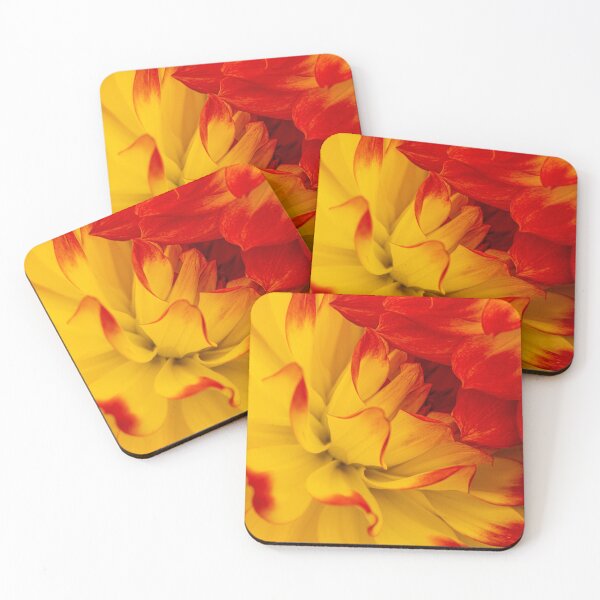 Item preview, Abstract orange and yellow dahlia floral close-up designed and sold by bailey-cooper.