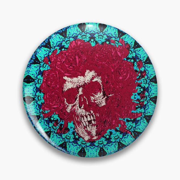 Item preview, Psychedelic Grateful day of the dead roses skull mandala designed and sold by Kludoman.