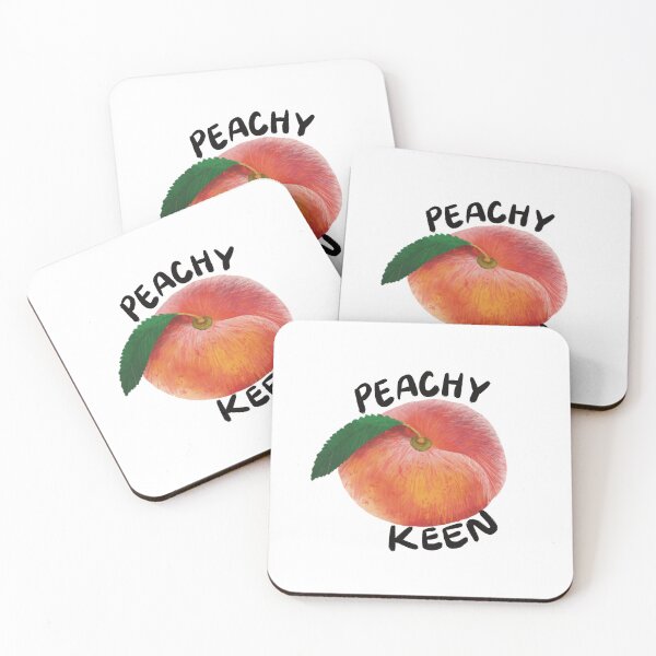 Item preview, Peachy Keen - punny peach illustration designed and sold by JosieMakesStuff.