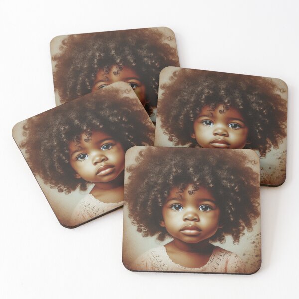 Item preview, Cute African Girl Child With Curly Hair designed and sold by PrintAfricanArt.