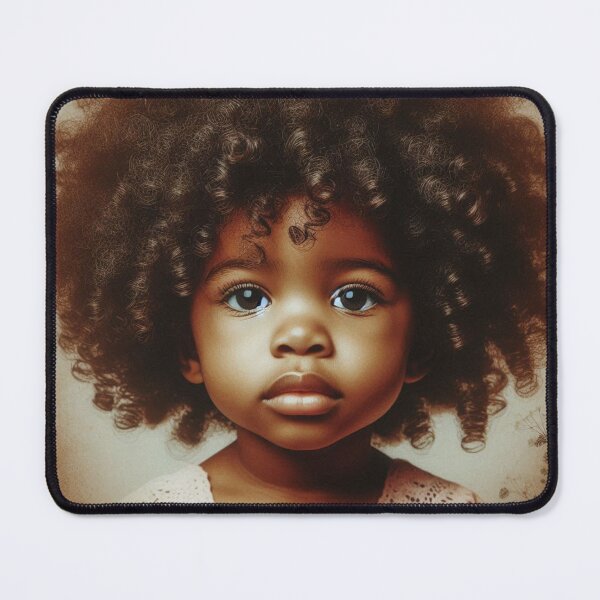 Item preview, Cute African Girl Child With Curly Hair designed and sold by PrintAfricanArt.