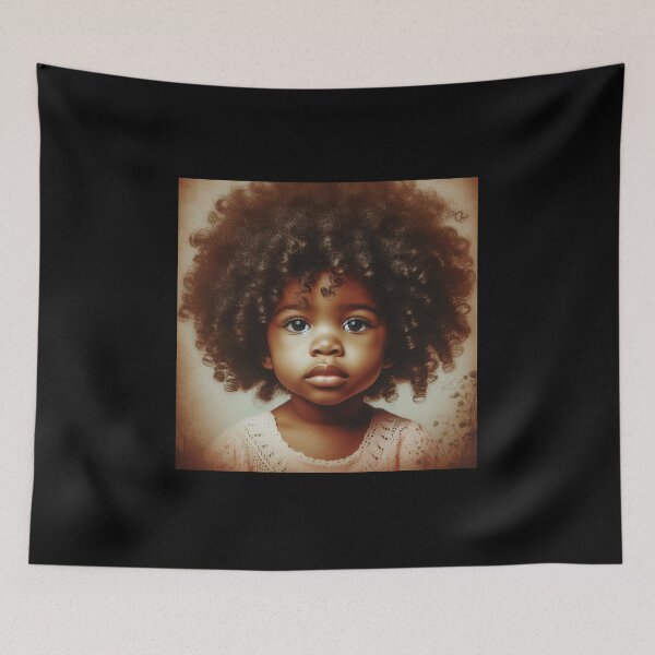 Item preview, Cute African Girl Child With Curly Hair designed and sold by PrintAfricanArt.