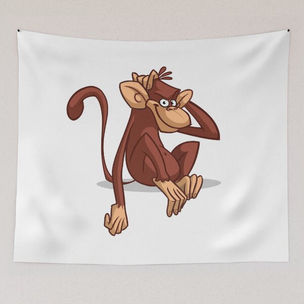 Item preview, Playful Cartoon Monkey – Fun Relaxed Pose Illustration designed and sold by TeesHearts100.