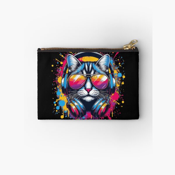 Item preview,  Cool And Stylish DJ Cat Wearing Sunglasses With Colorful Splash   designed and sold by Smix Pixels.