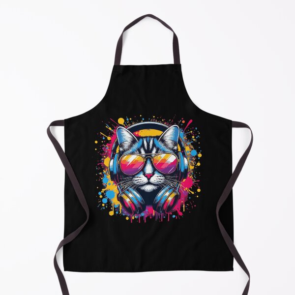 Item preview, Cool And Stylish DJ Cat Wearing Sunglasses With Colorful Splash designed and sold by Smix Pixels.
