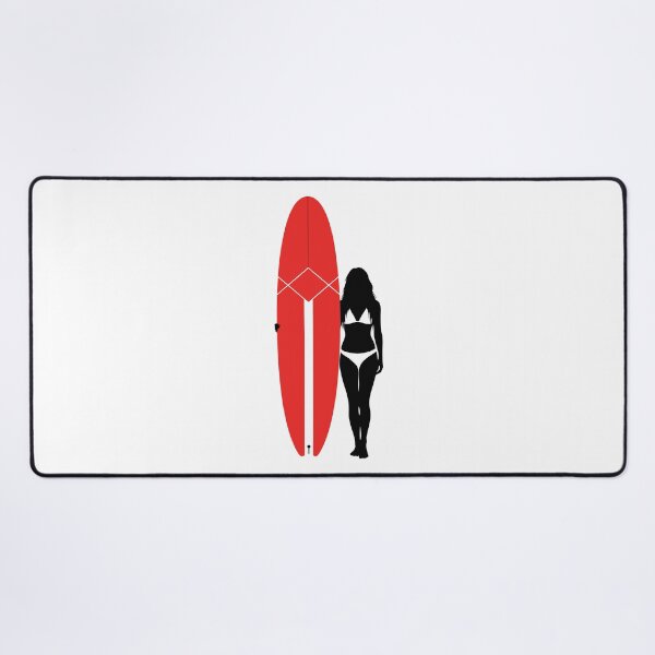 Item preview, Surfer Girl Silhouette with Red Surfboard designed and sold by AFernandesDSG.