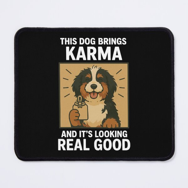 Item preview, Cute Bernedoodle Good Karma Dog Lucky Mom Dad Kids designed and sold by FurryHavenPH.