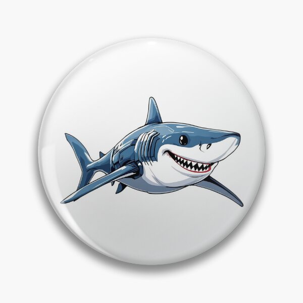 Item preview, Smiling Cyberpunk Shark designed and sold by GearGirlNJ.