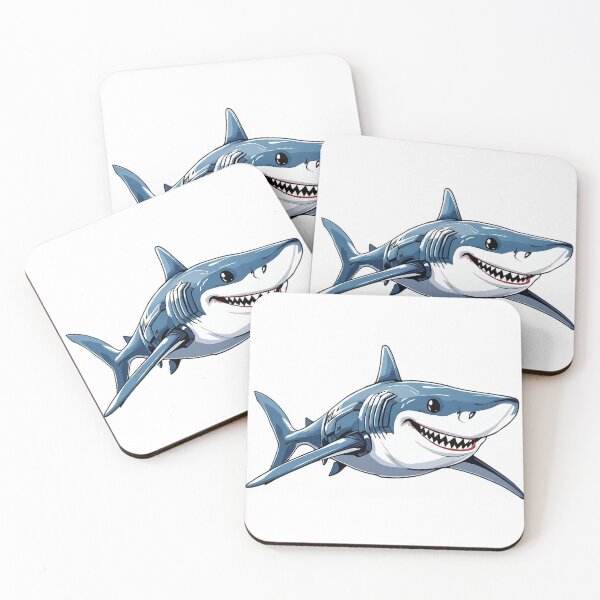 Item preview, Smiling Cyberpunk Shark designed and sold by GearGirlNJ.