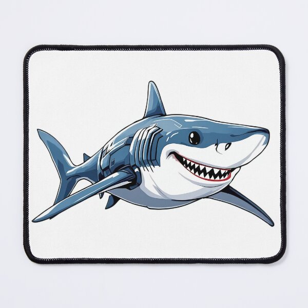 Item preview, Smiling Cyberpunk Shark designed and sold by GearGirlNJ.