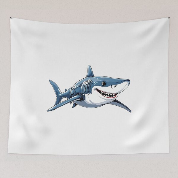 Item preview, Smiling Cyberpunk Shark designed and sold by GearGirlNJ.