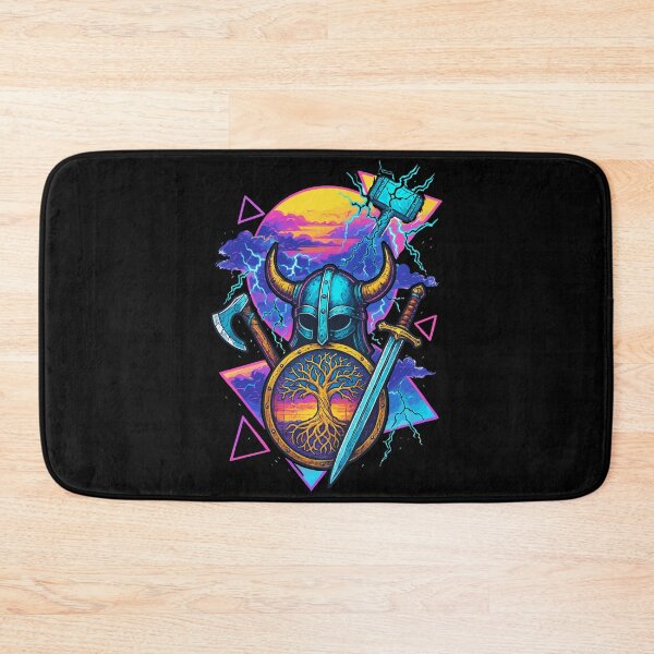 Item preview, Valhalla Norse Mjolnir Retro Vaporwave designed and sold by TomFrontierArt.