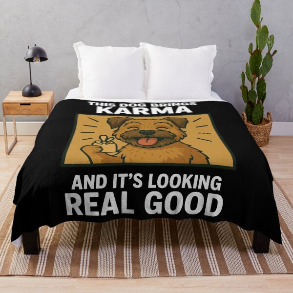 Item preview, Cute Border Terrier Good Karma Dog Lucky Mom Dad Kids designed and sold by FurryHavenPH.