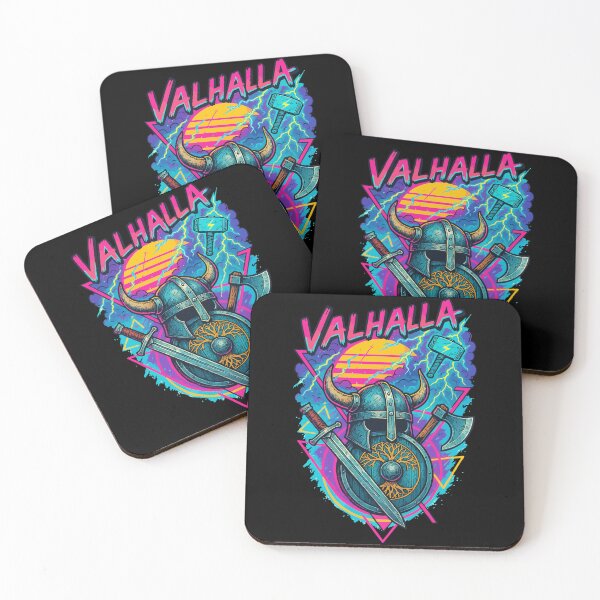 Item preview, Viking Valhalla Norse Mjolnir Retro Vaporwave designed and sold by TomFrontierArt.