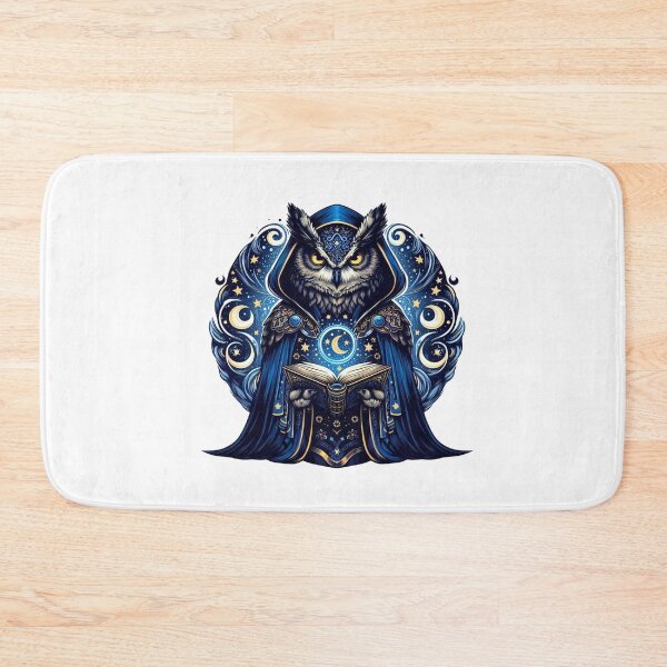 Item preview, Mystical Owl Sorcerer – Fantasy Bird with Spellbook and Star Robe designed and sold by Confuzz1ed.